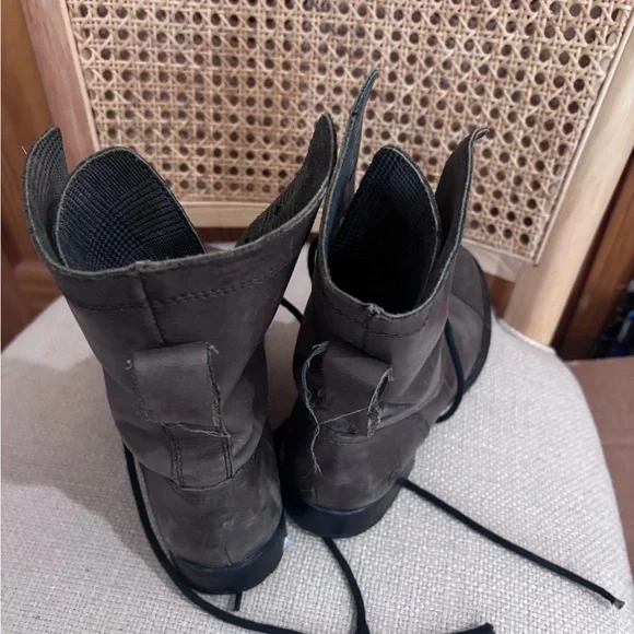 Born Grey Lace-Up Combat Boots - Picture 4 of 10